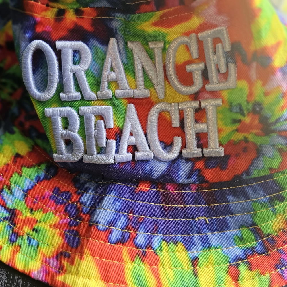 Orange Beach Kids Brightly Colored Tie-dye Bucket Hat